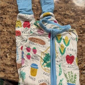 Little Sleepies Cream Pajama Set with Food Print